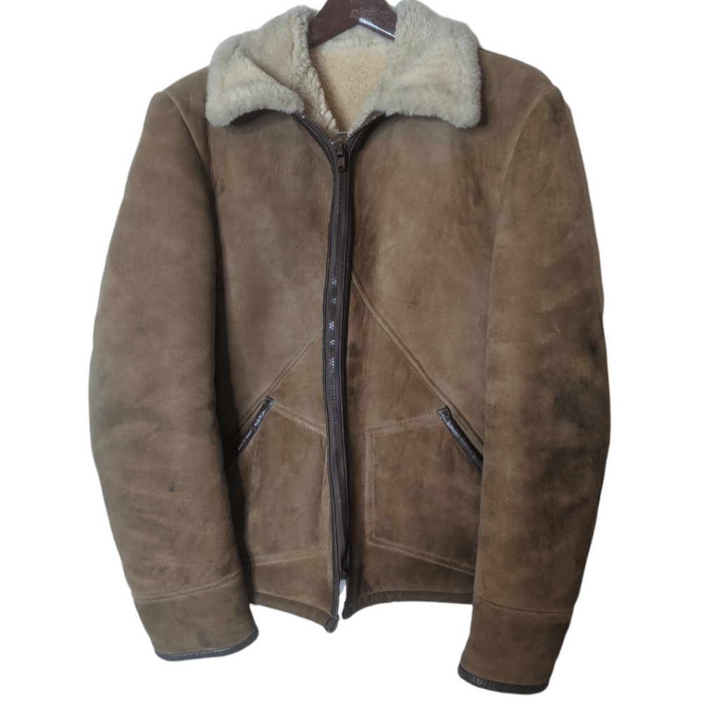 Vintage Shearling Sheepskin Jacket Sz 42